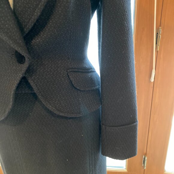 NEW, NEVER WORN-Philippe Adec Wool Blend Jacket Navy/Black Geometric Print Sz 2 - Picture 3 of 9